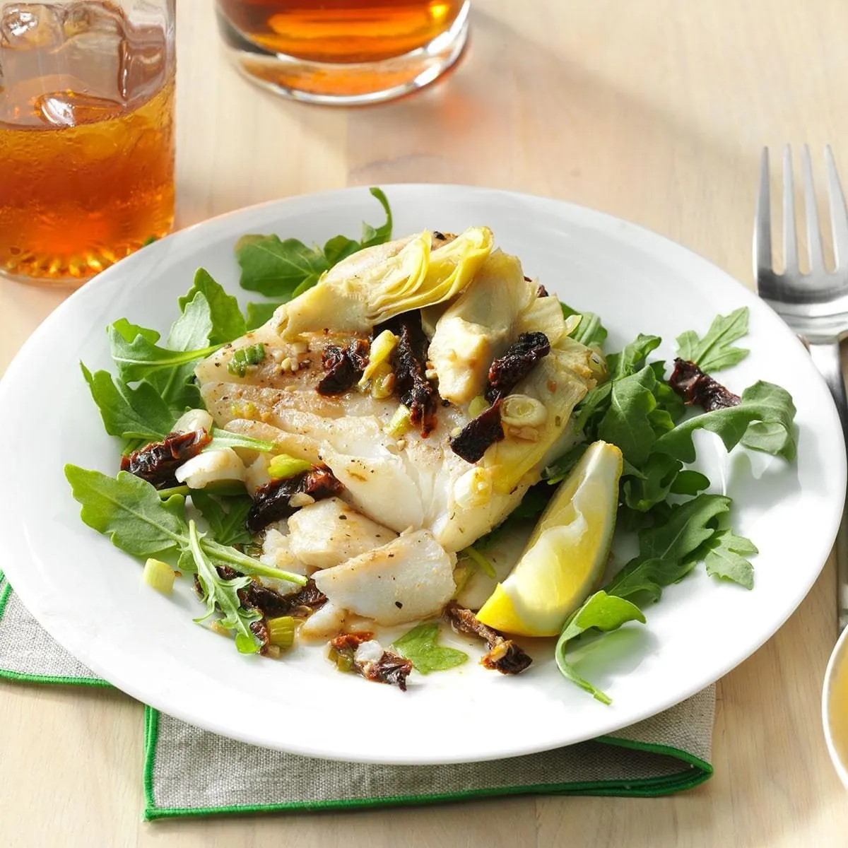 Artichoke Cod with Tomatoes