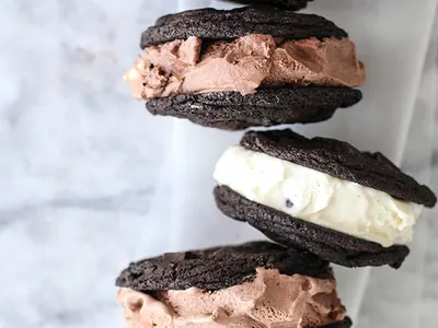 Double Chocolate Ice Cream Sandwiches