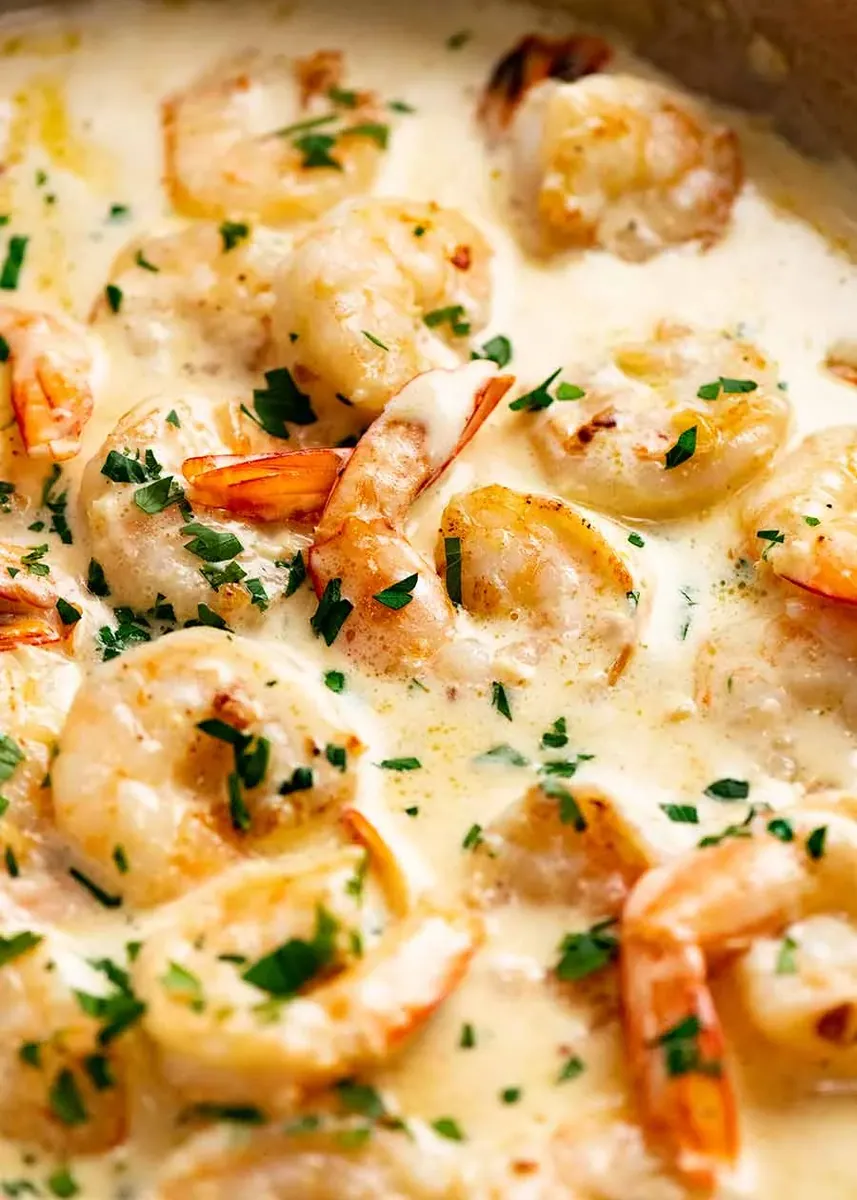 Creamy Garlic Prawns