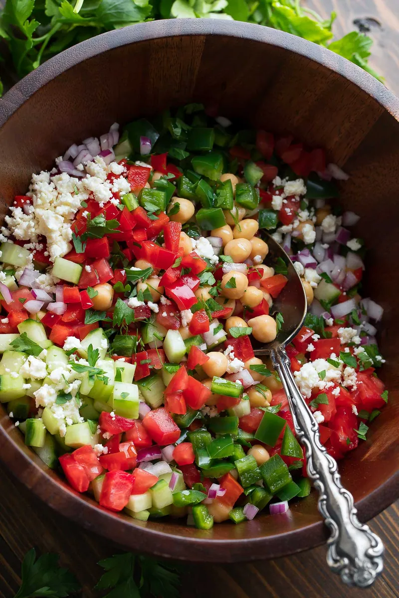 Mediterranean Chickpea Feta Salad