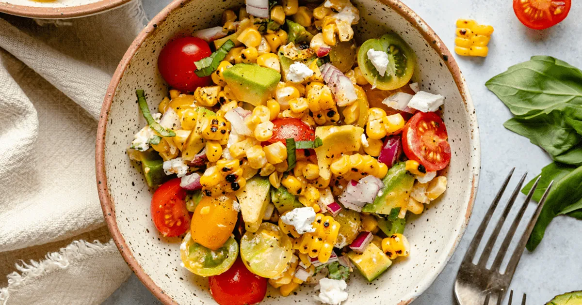 Grilled Corn Salad with Hot Honey Vinaigrette