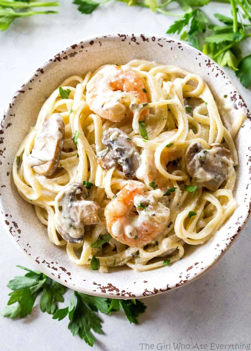 Creamy Shrimp Mushroom Pasta