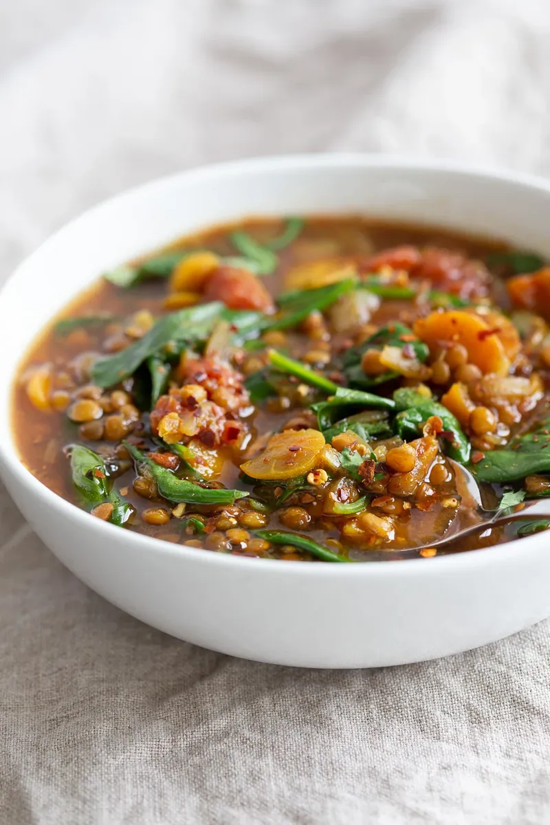 Instant Pot Lentil Soup with canned tomatoes