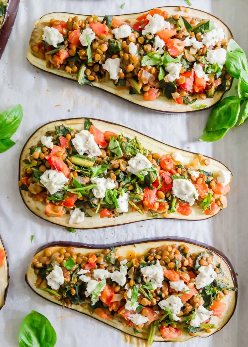 Lentil Stuffed Eggplant
