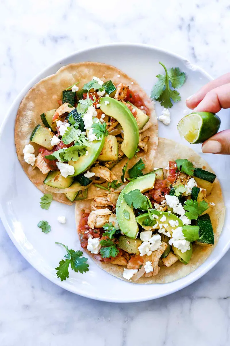 Shredded Chicken Zucchini Tacos