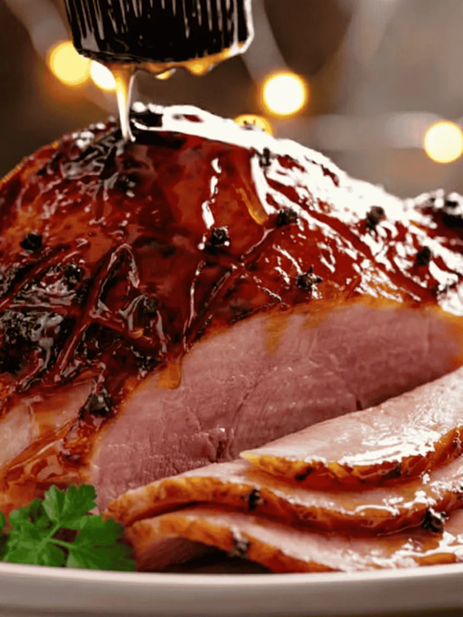 Honey Glazed Ham with butter