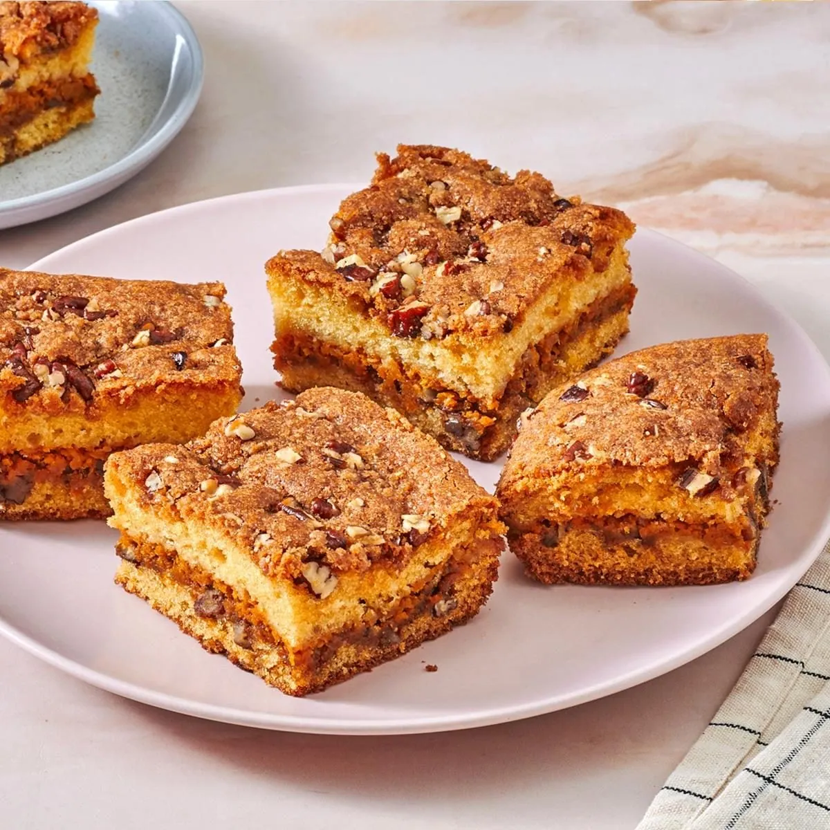Pumpkin Coffee Cake with nuts and seeds