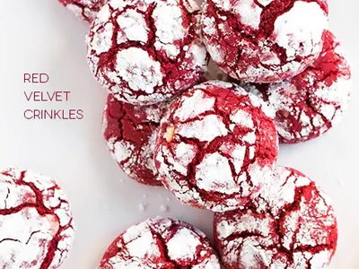 Red Velvet Crinkle Cookies