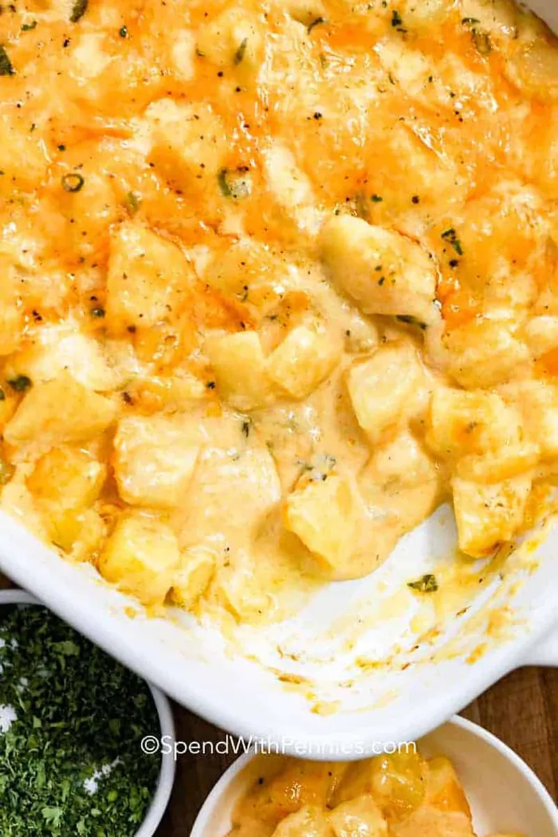 Cheesy Potato Casserole with potatoes