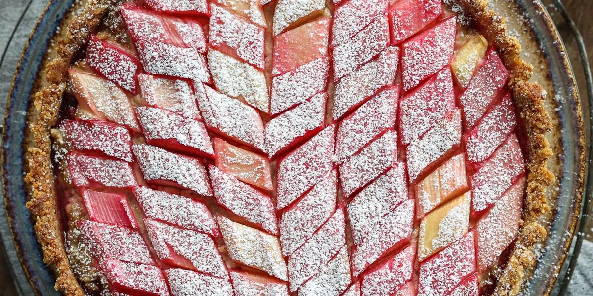 Rhubarb Raspberry Almond Tart