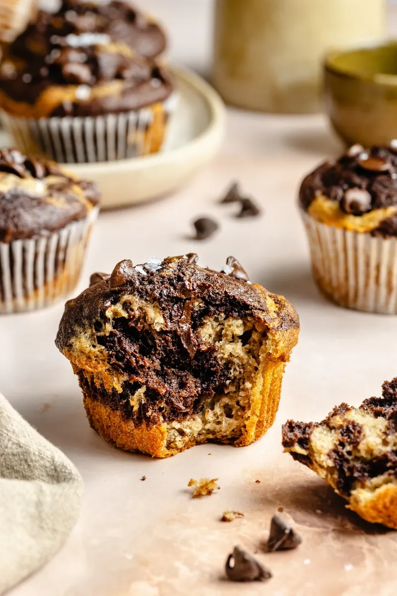 Marbled Banana Muffins