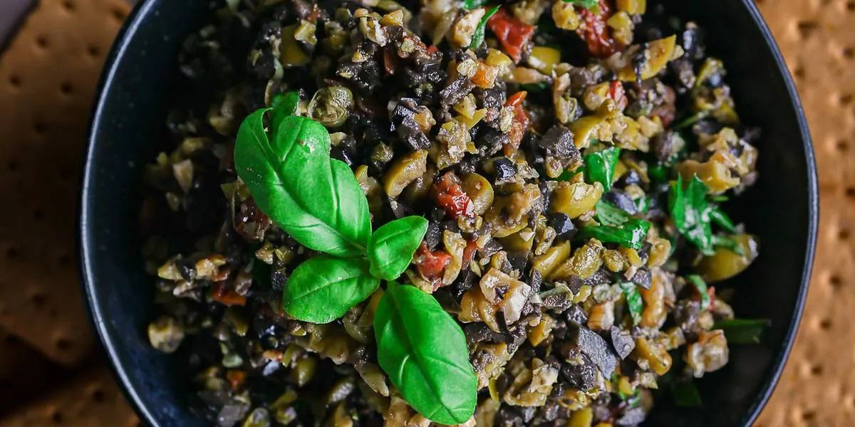 Olive Tapenade with pickles and olives