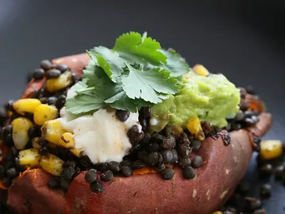 Lentil Stuffed Sweet Potatoes