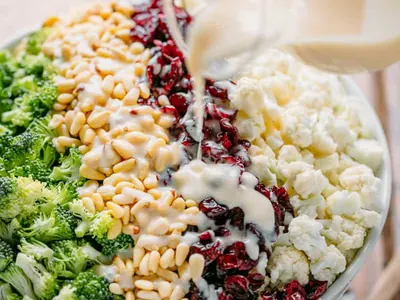 Broccoli Cauliflower Cranberry Salad