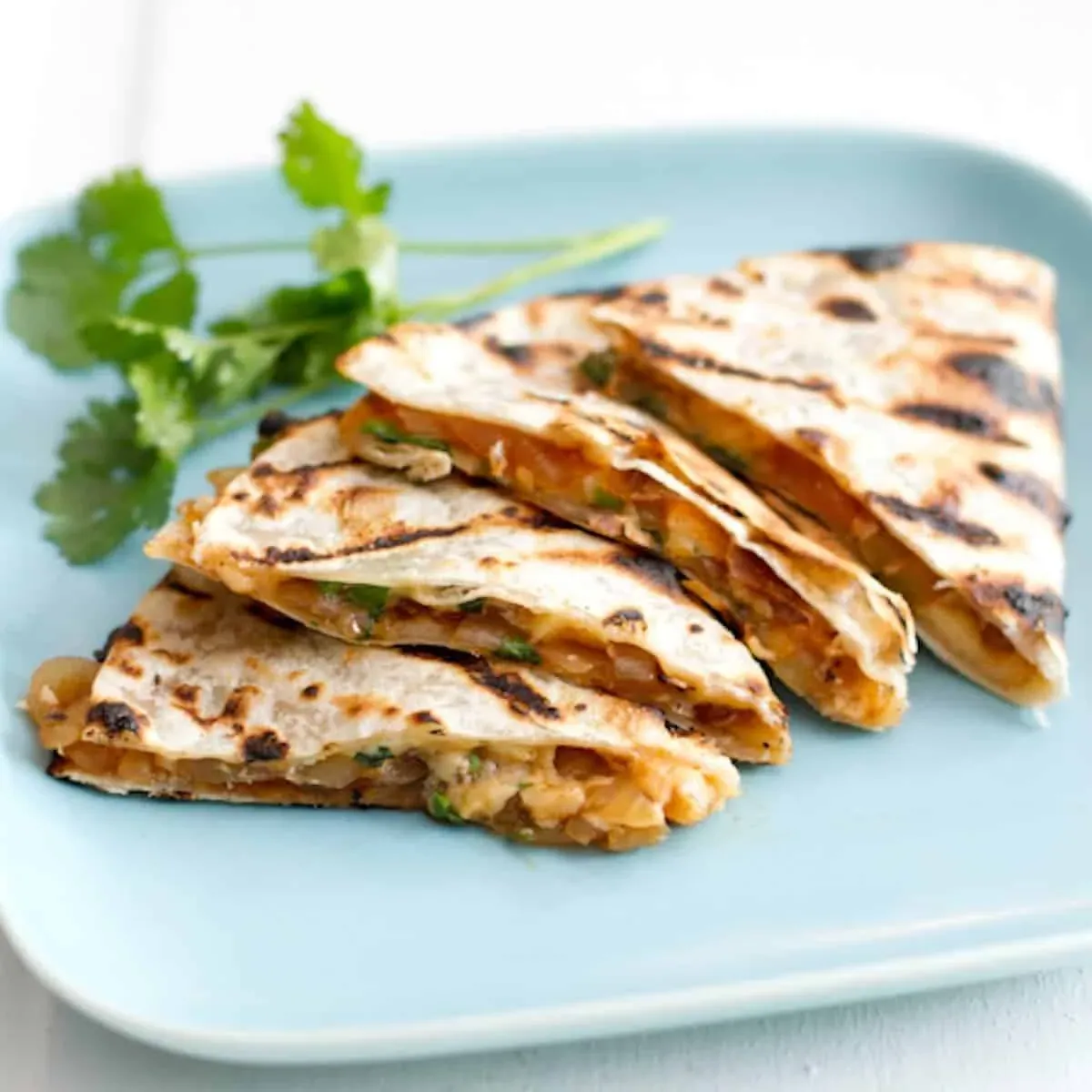 Grilled Onion Gouda Quesadillas
