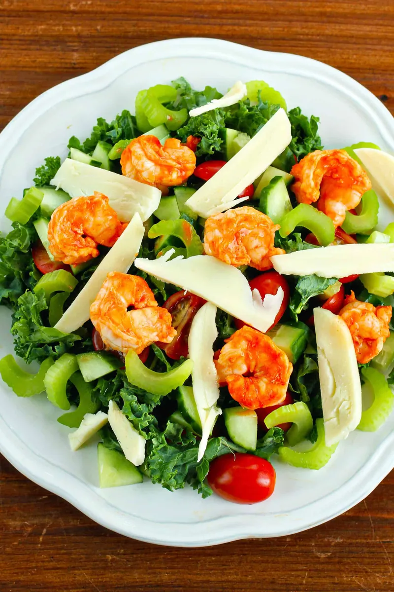 Buffalo Shrimp Kale Salad