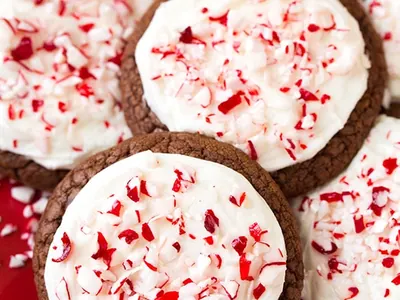 Frosted Peppermint Brownie Cookies