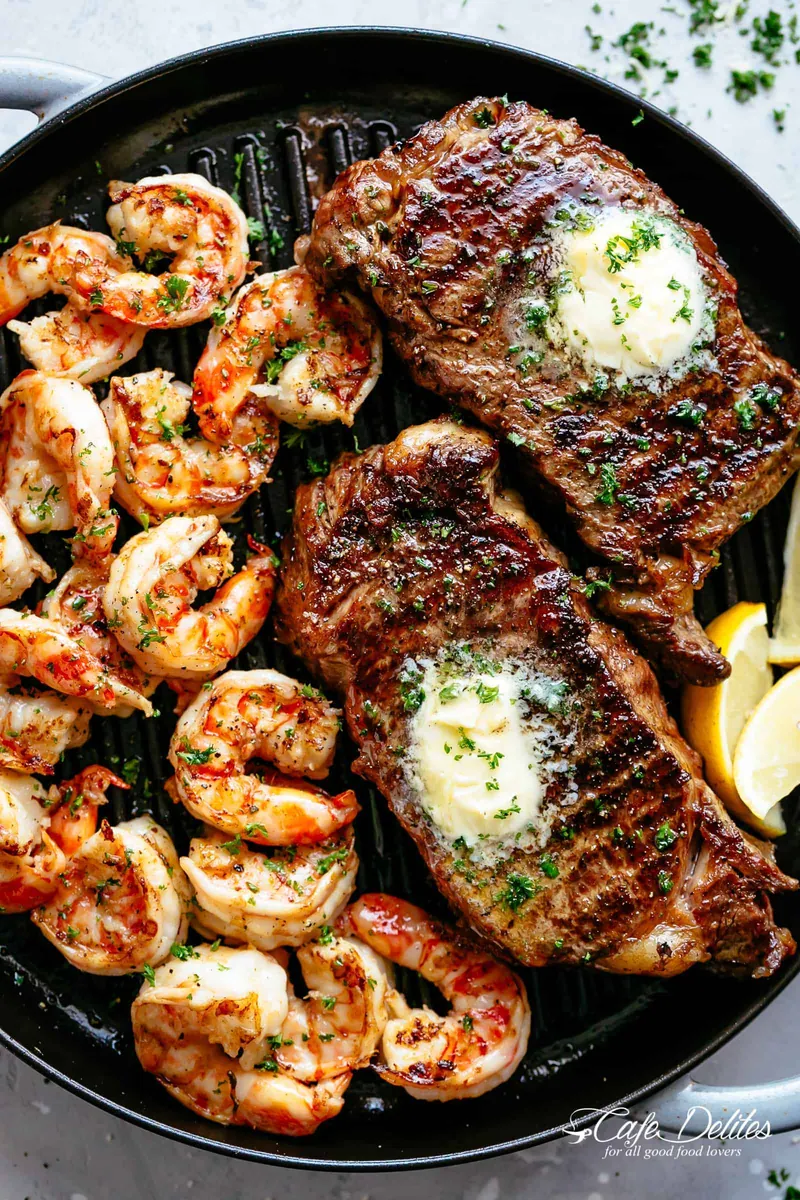 Garlic Butter Steak and Shrimp