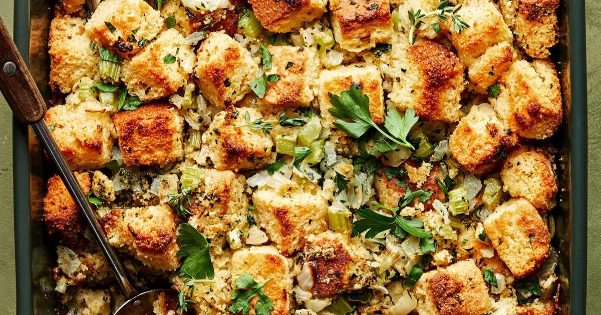 Cornbread Stuffing with sandwich bread