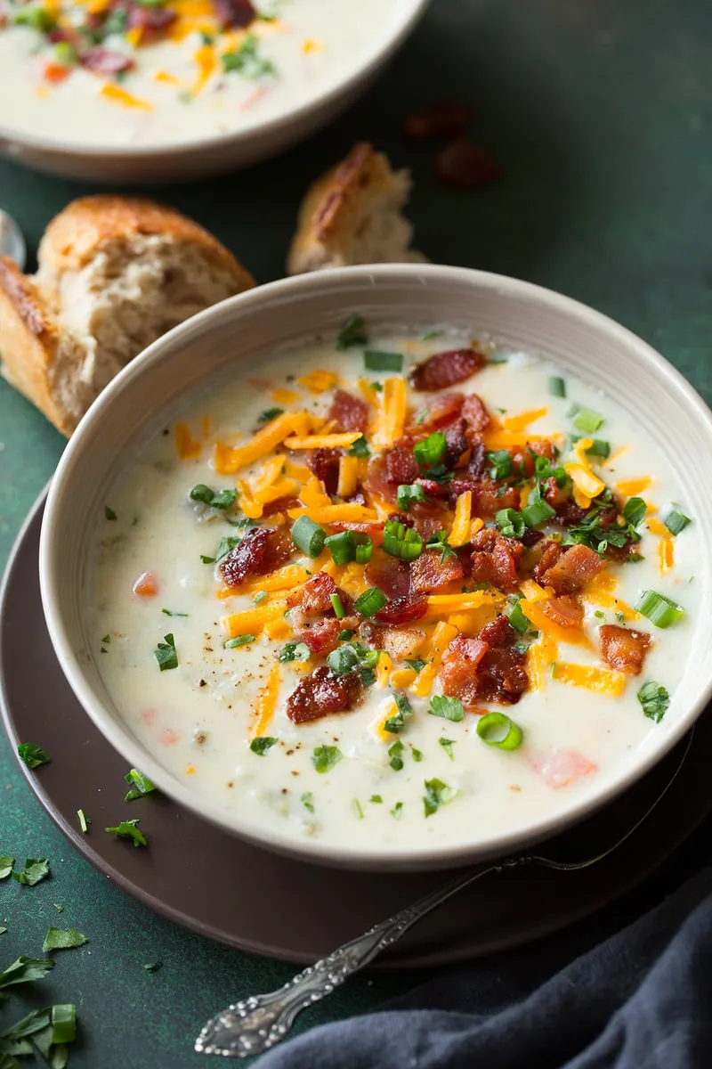 Instant Pot Potato Soup with bacon