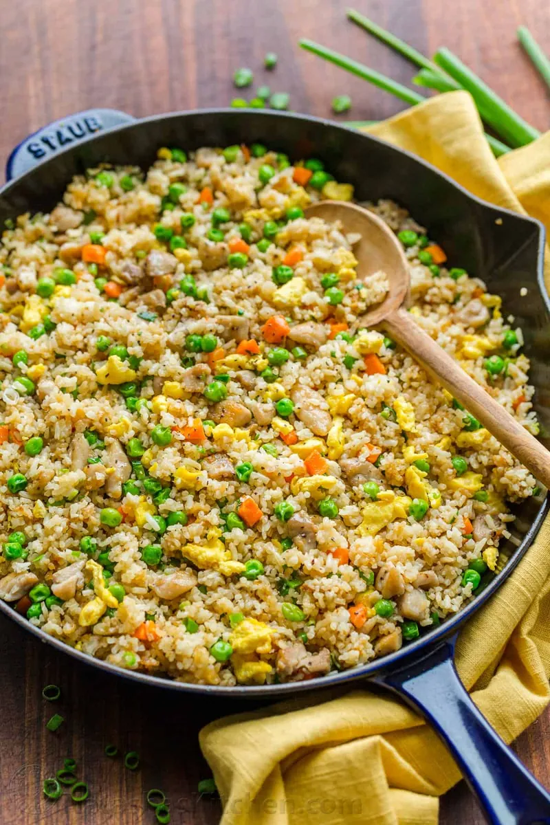 Chicken Fried Rice with frozen vegetables