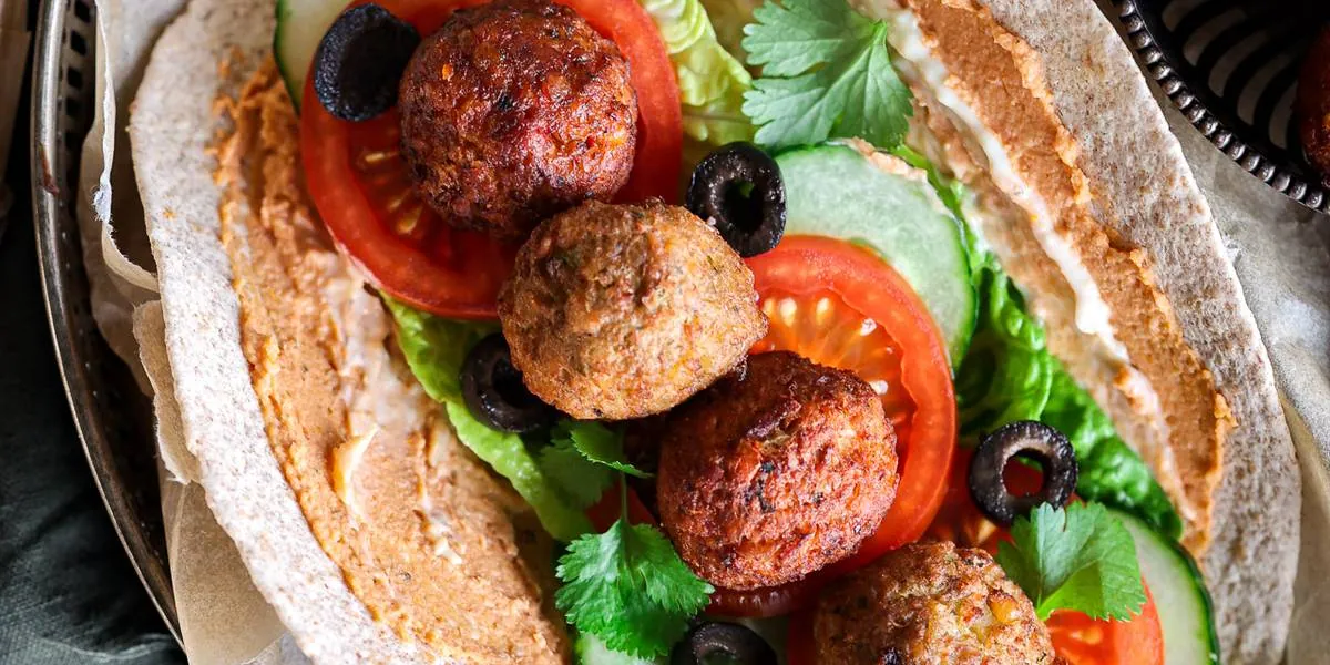 Falafel Wraps with Garlic Mayo