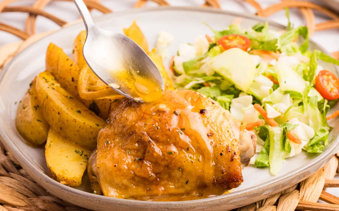 Greek Lemon Chicken Potatoes with lemons and limes