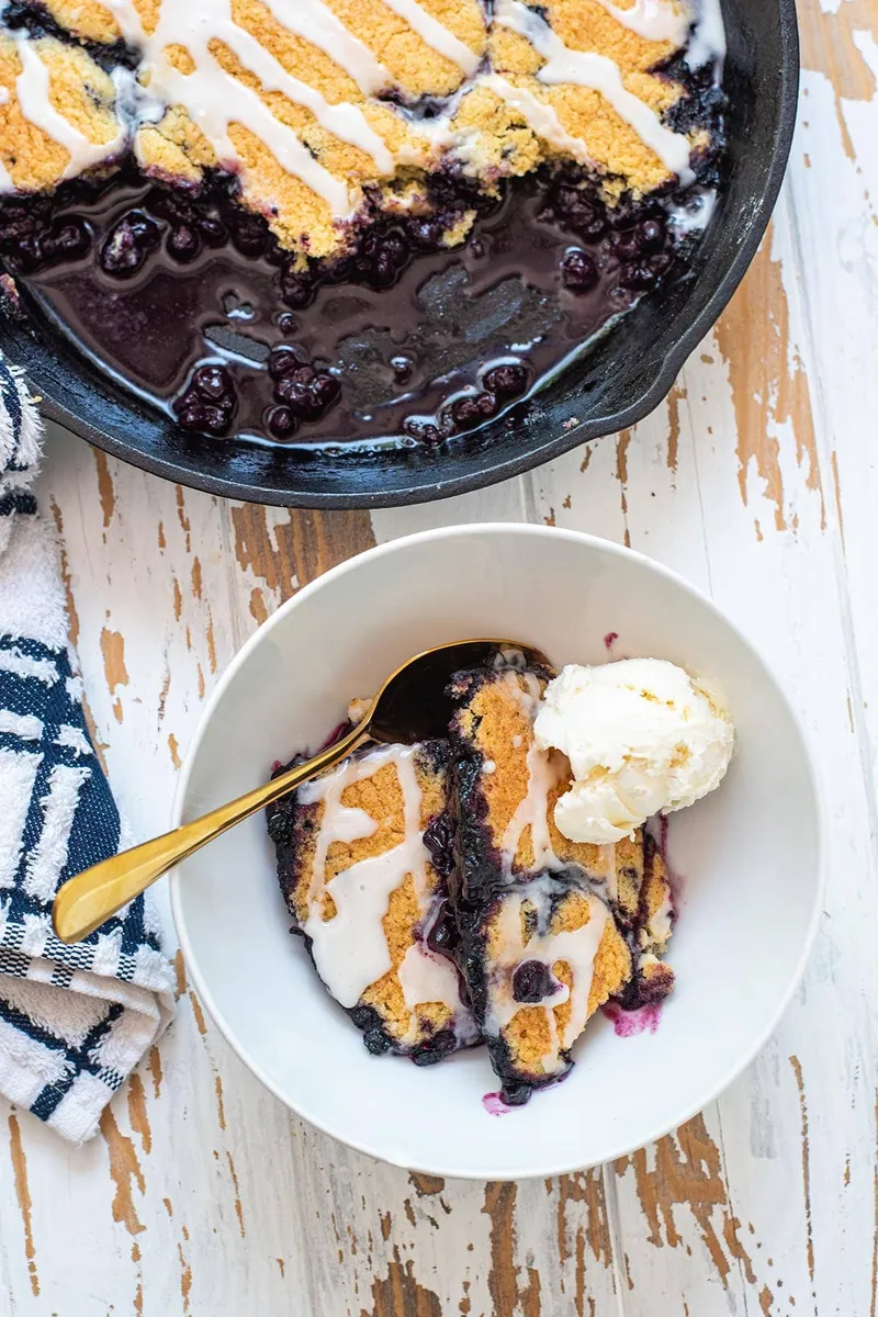 Skillet Blueberry Cobbler