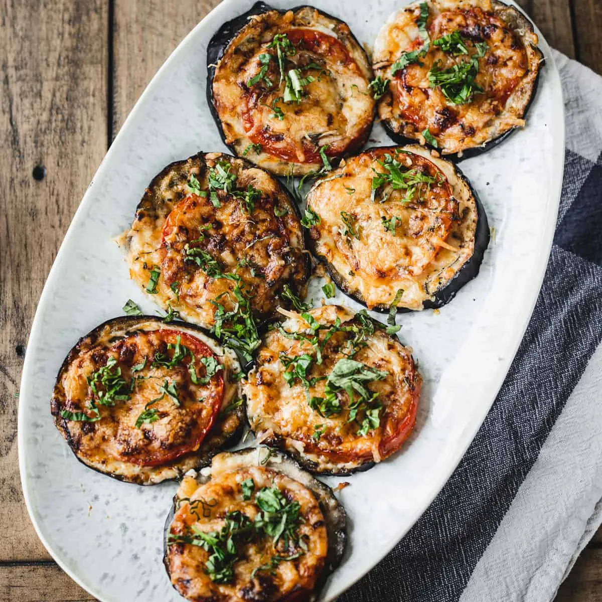 Cheesy Roasted Eggplant and Tomato
