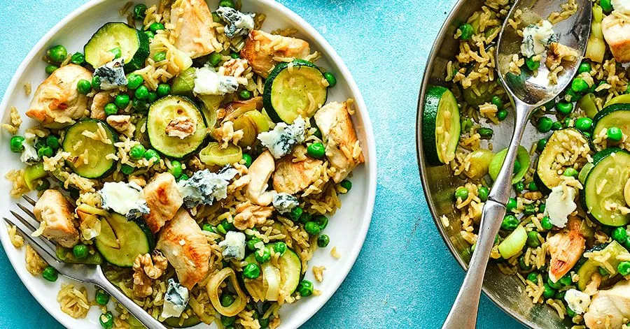 Chicken Leek Blue Cheese Pilaf