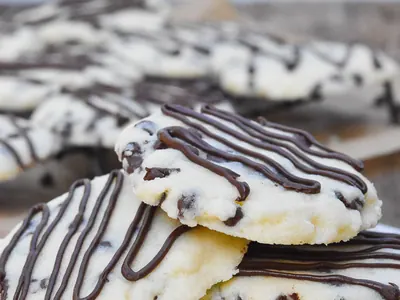 Chocolate Chip Shortbread Cookies with butter