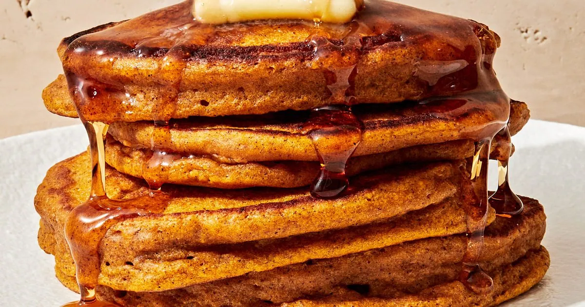 Pumpkin Pancakes with butter