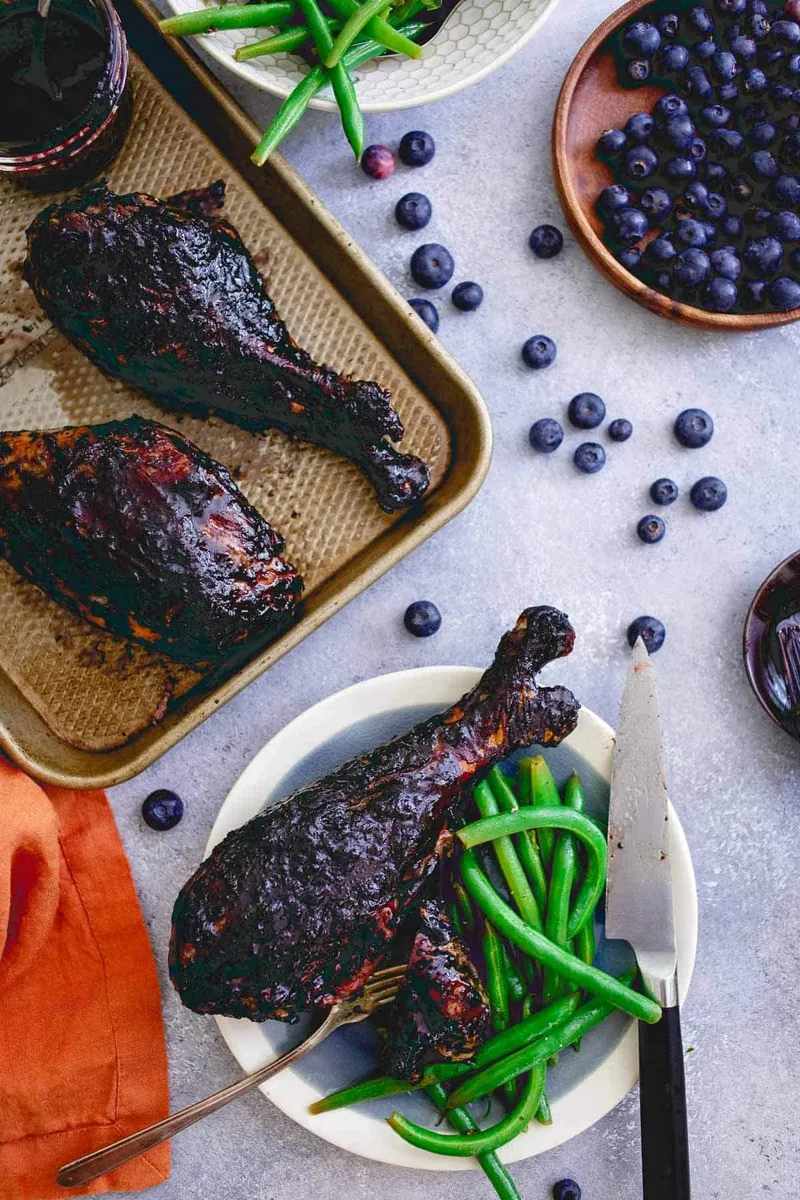 Blueberry Balsamic Turkey Legs